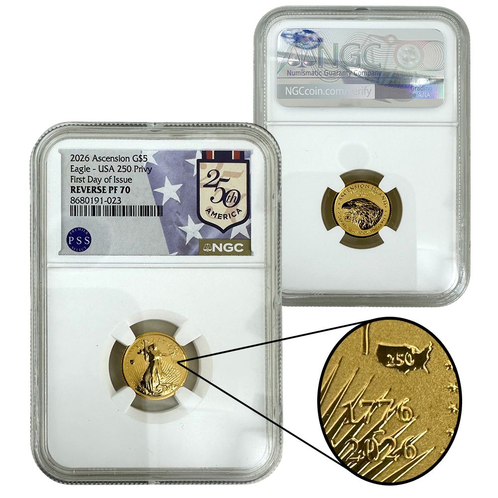 2026 American Heritage Series $5 Gold USA 250 Privy Eagle | US