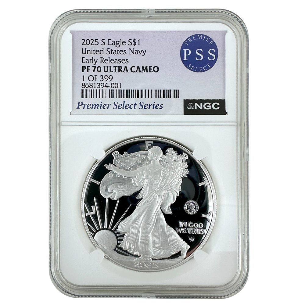 ハリーポッター PF70最高鑑定 2020年 ニウエ 銀貨 NGC PF70UC 2025 250th Anniversary Navy Privy Silver Eagle - PF70 | US Coins