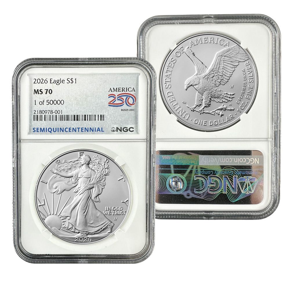 2026 PRESALE Silver American Eagle – NGC MS70 | US Coins | Csnmint.com