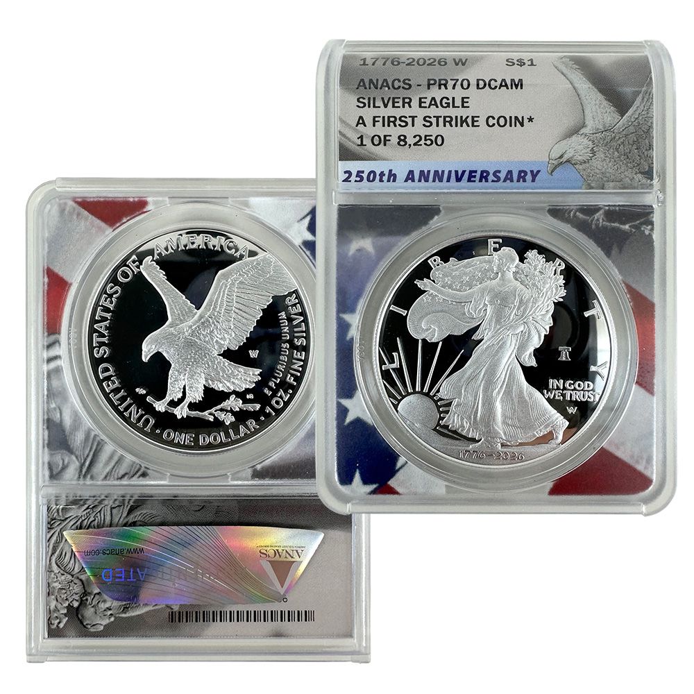 1776-2026-W Proof Silver American Eagle – PR70 | US Coins