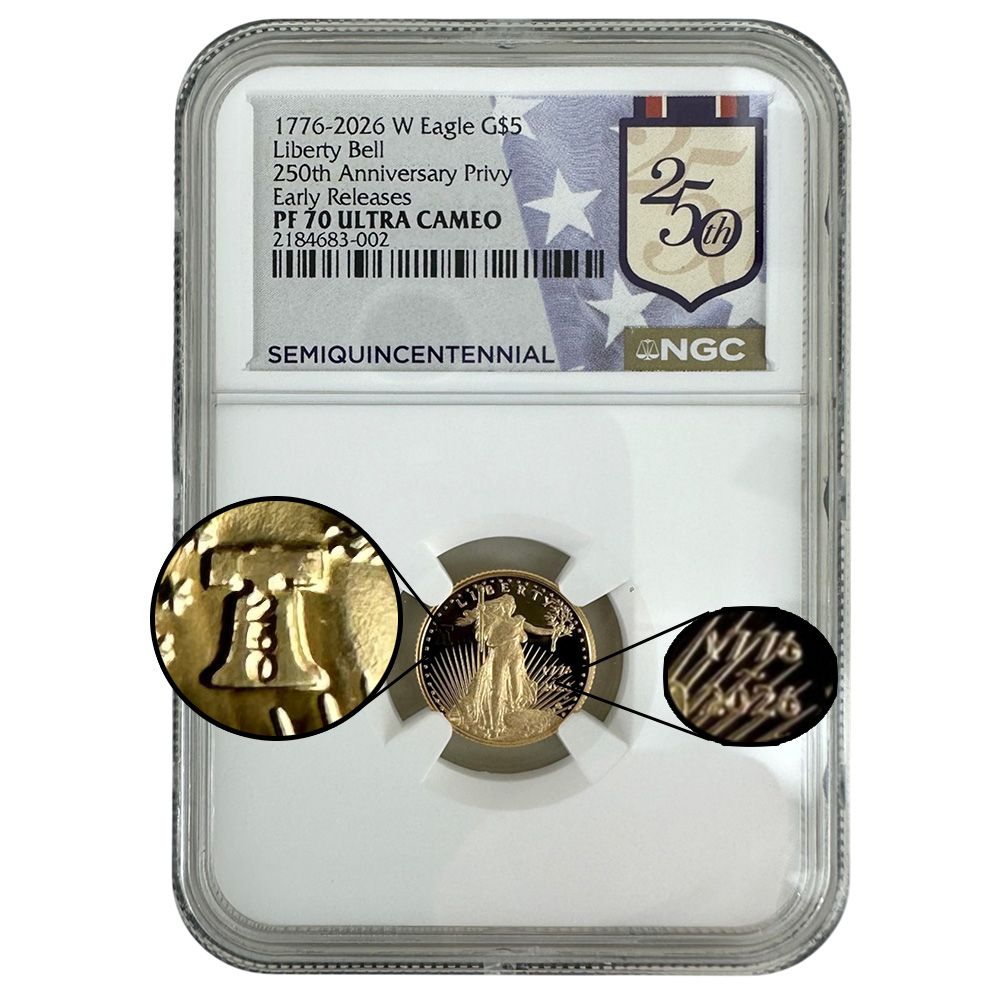 1776-2026 $5 Proof Gold American Eagle – PF70 | US Coins | Csnmint.com