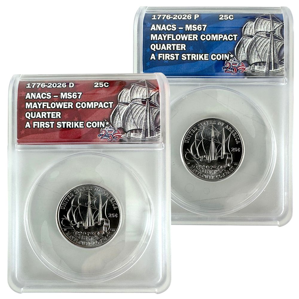 T&M  ページ 1776-2026 P&D Mint Mayflower Quarter Set – MS67 | US Coins