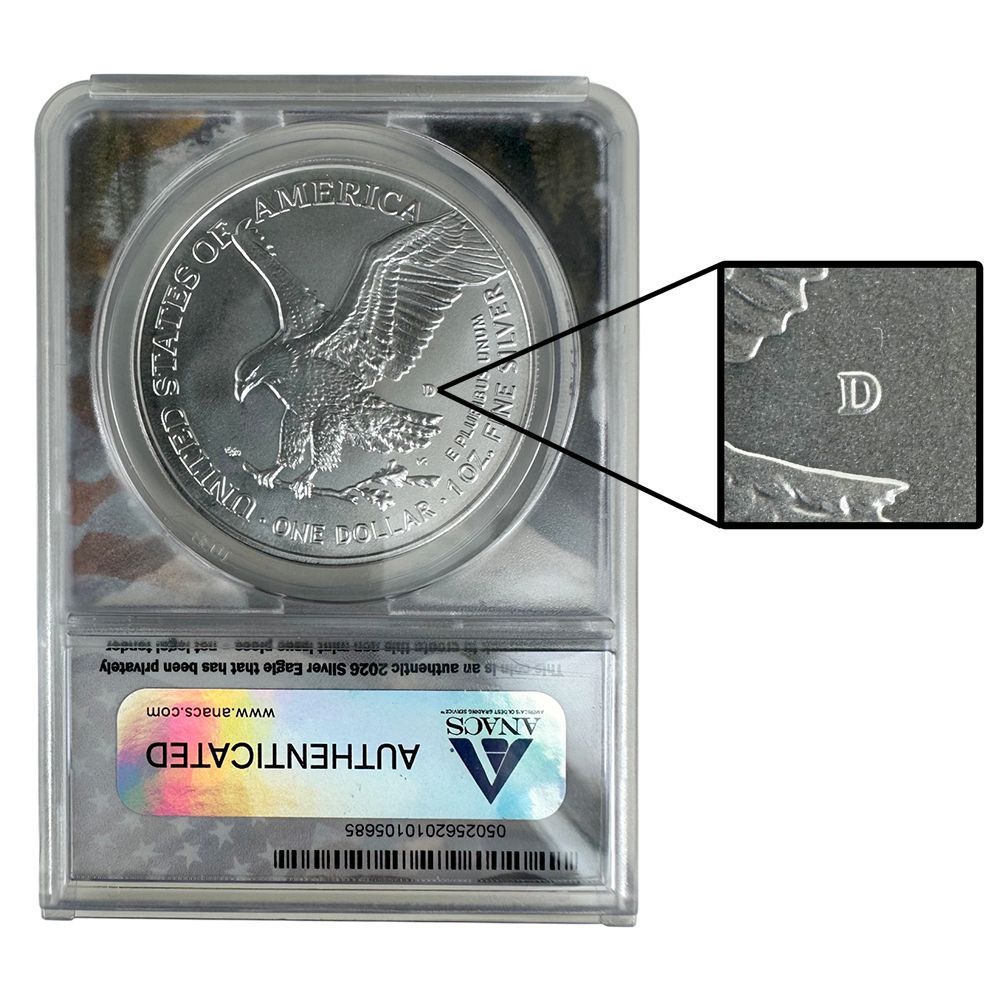 1776-2026 Silver Eagle Overstrike Flag Privy – MS70 | US Coins