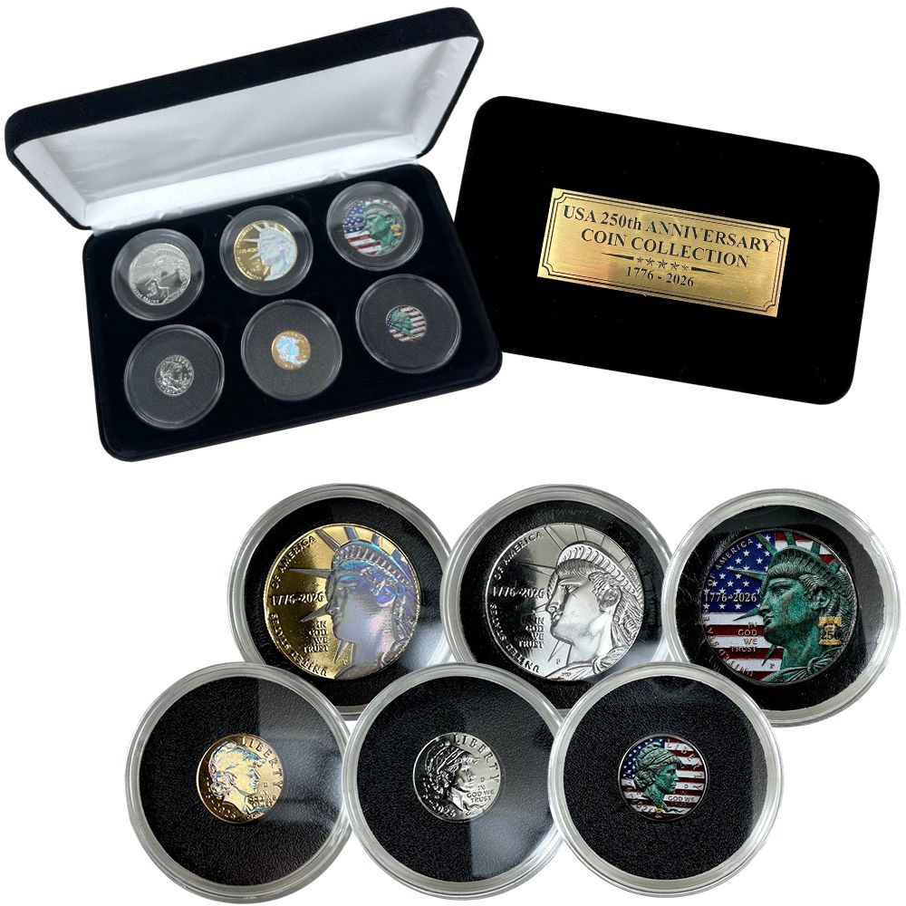 邦楽 The Platinum Collection 50th Anniversary USA 250th Anniversary Platinum, Gold & Colorized 6 Coin Set | US