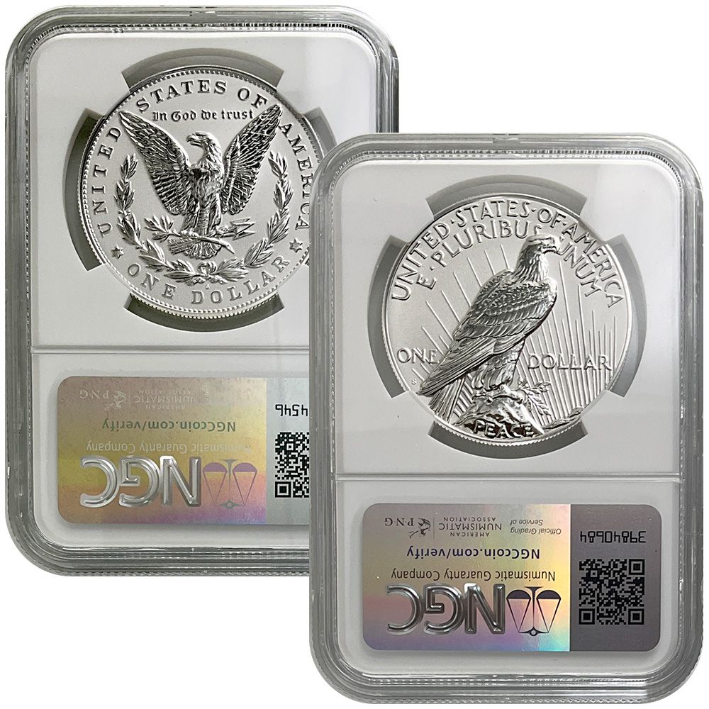 2023-S Reverse Proof Morgan & Peace Dollar Set – NGC RP70 | US