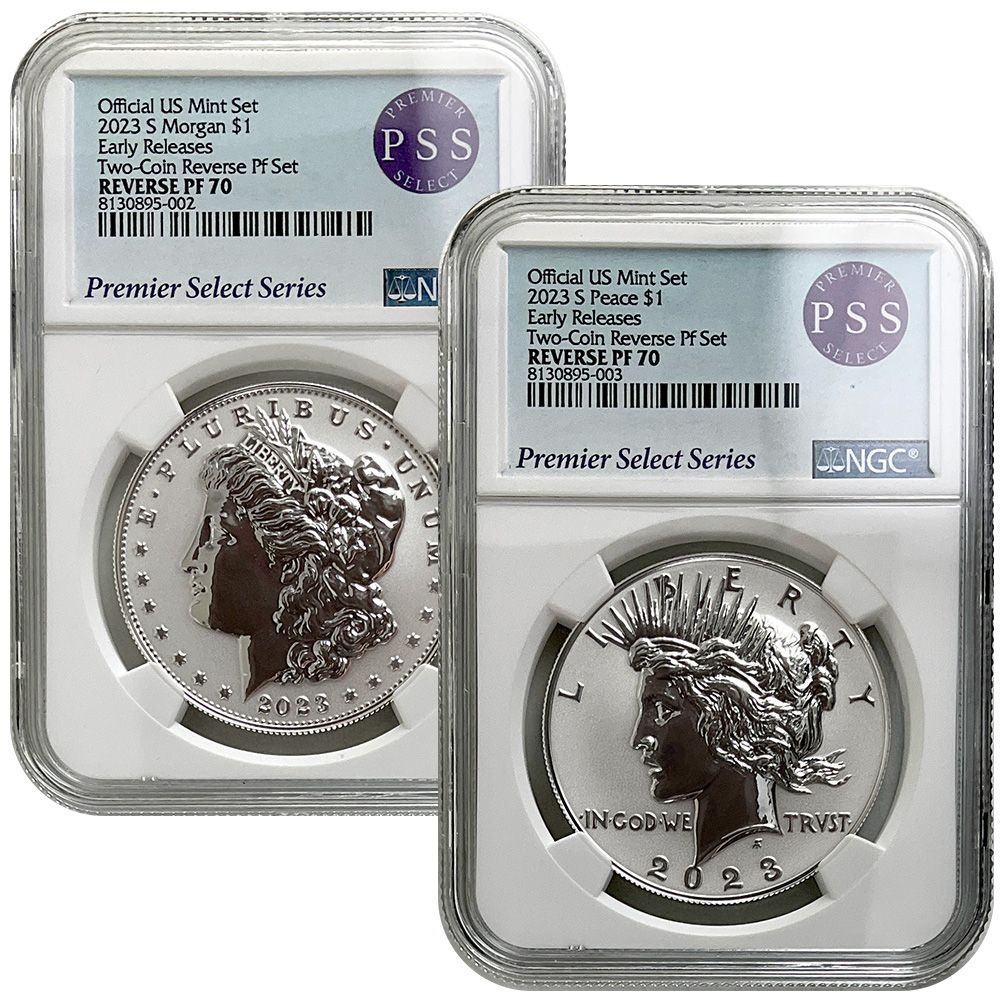 2023-S Reverse Proof Morgan & Peace Dollar Set – NGC RP70 | US