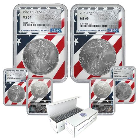 1986 - 2023 Flag Core Silver Eagle Date Run Continuity 