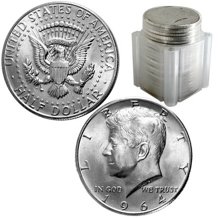 1964 Silver Kennedy Banker's Roll