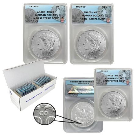 2023 (1878-1893 Bonus 86-88) Carson City Morgan Dollar FIJI ANACS MS70 FS Set