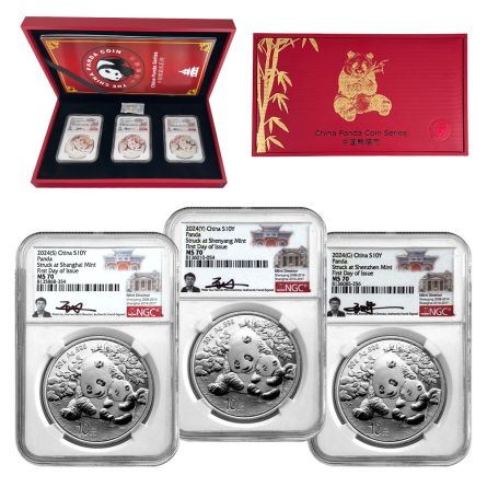 2024 3PC 30G Silver Panda NGC MS70 FDI Set