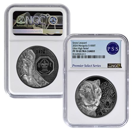 2024 2oz Silver Snow Leopard Black Proof UHR NGC PF70 UC PSS