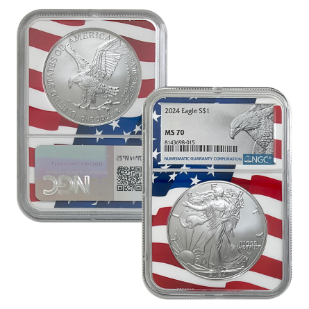 2024 Flag Core Silver American Eagle Eagle – NGC MS70