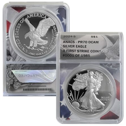 2024-S Silver Eagle ANACS PR70 First Strike #1-1985