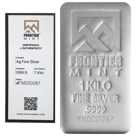 Frontier Mint Kilo Silver Bar - Split-Pay