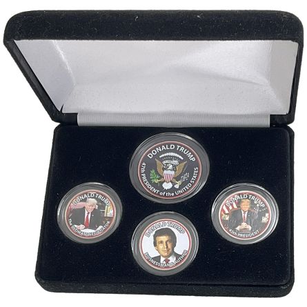 2024 Donald Trump 4PC Colorized Coin Set in Box
