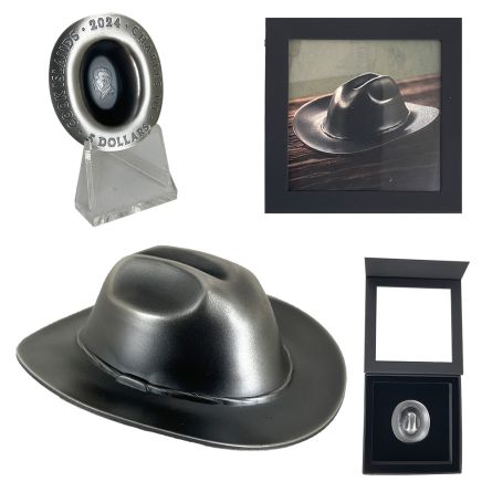 2024 1oz Silver Cowboy Hat UHR Antique Finish
