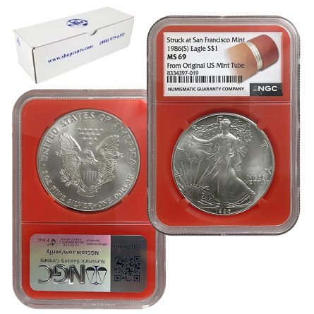 1986 (S) Silver American Eagle x10 – MS69 San Francisco Mint