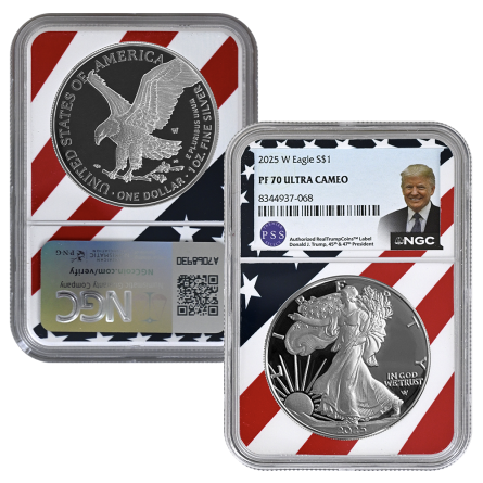 2025 Proof Silver Eagle – Donald Trump Label