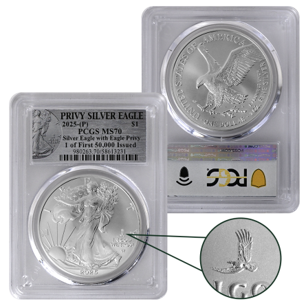 2025 (P) Eagle Privy Silver American Eagle - PCGS MS70 1st of 50k