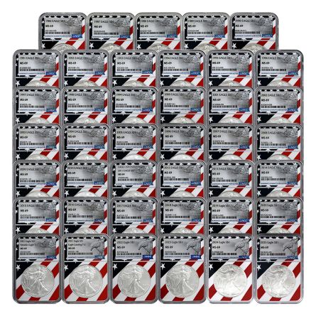 1986 2025 Flag Core Silver Eagle Date Run US Coins Csnmint Com 0106212 Ct00111 1986 2025 Flagcoresilvereagledaterunset Ngc Ms69 Allobverse