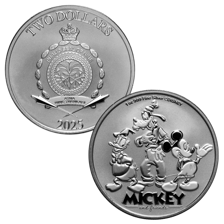 2025 1oz Silver Disney Mickey, Donald & Goofy