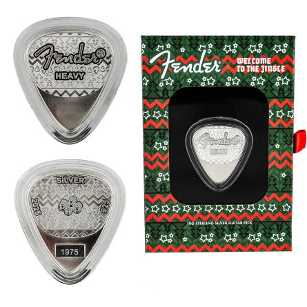Fender Christmas Silver Guitar Pick