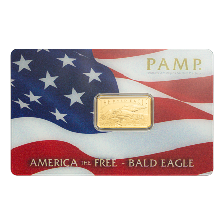 5G GOLD BAR - AMERICA THE FREE BALD EAGLE