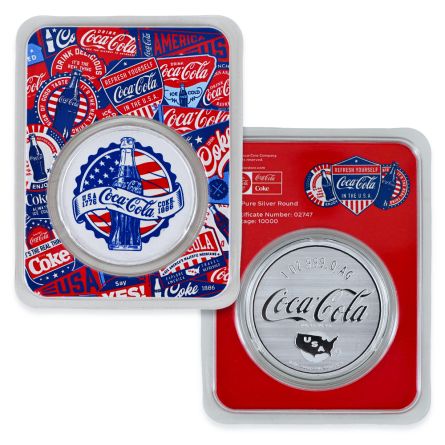 Coca-Cola® 1 oz Silver Colorized Americana