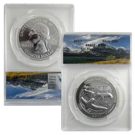 2017 National Parks 5oz Effigy Mounds ANACS MS69