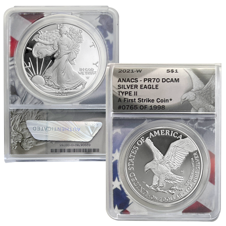 2021 Type 2 Silver Eagle ANACS PR70 - First Strike