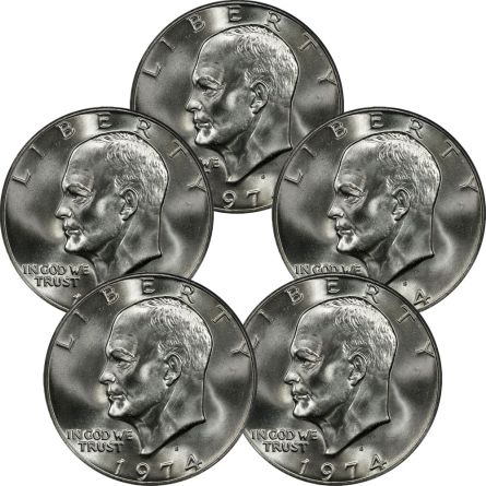 Eisenhower Silver Dollar x5