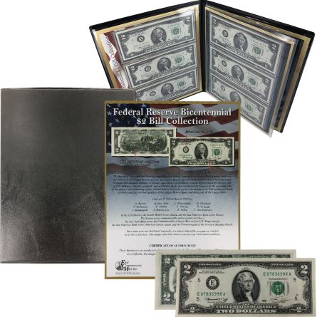 1976 Federal Reserve $2 Currency Bill Album