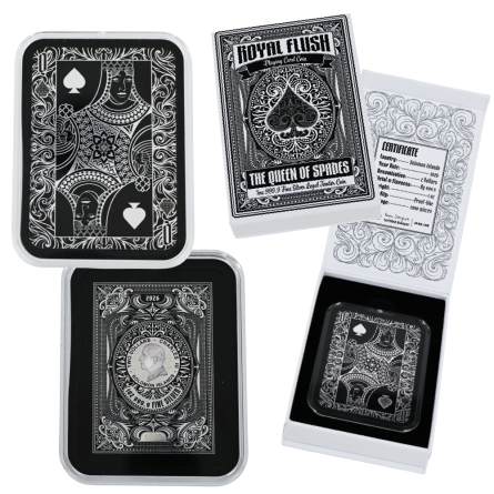 PAMP 1oz Silver Proof Queen of Spades Coin