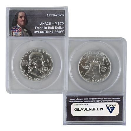 1776-2026 Silver Franklin Half Dollar Overstrike Privy