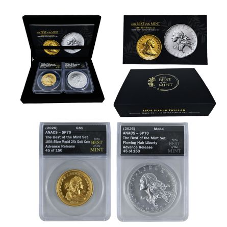 1804 Best of Mint Silver Dollar Gold Coin & Silver Medal Set - Single-Pay