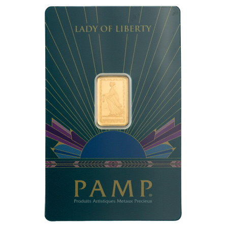 2.5g GOLD BAR - PAMP SUISSE LADY OF LIBERTY