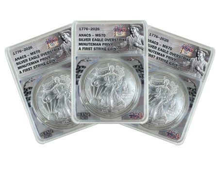 1776-2026 Silver Eagle Overstrike Dual-Date Minuteman Privy x3