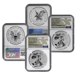 2021 T1 & T2 Silver Eagle Reverse Proof Designer Set | US Coins