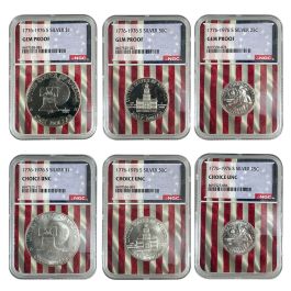 エナジーマーカー銀6枚セット 1776-1976 Proof & Mint State Bicentennial 6-Coin Set | US Coins