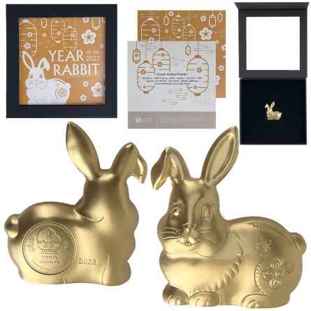 2023 1oz Silver Sweet Guilded Rabbit High Relief