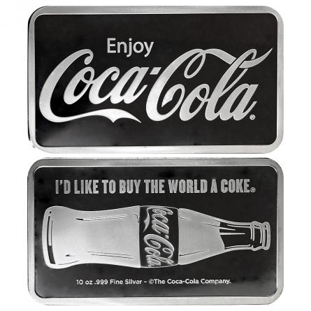 Coca Cola Ten Ounce Silver Bar