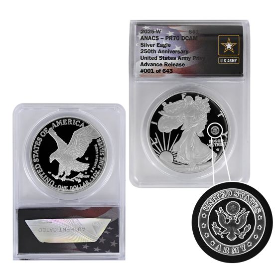 2025 250th Anniversary Army Privy Silver Eagle | US Coins