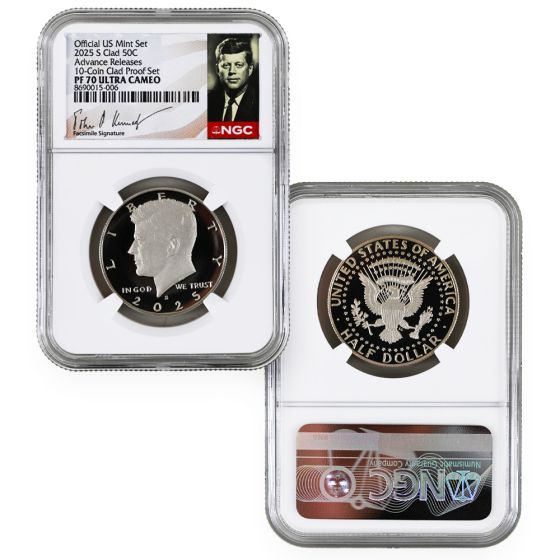 2025-S KENNEDY HALF DOLLAR NGC - PF70 ADVANCE RELEASE | US Coins