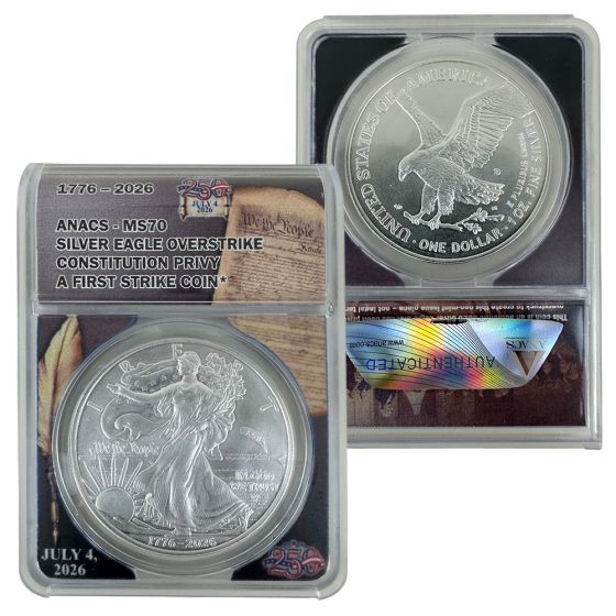 1776-2026 Silver Eagle Overstrike Constitution Privy – MS70 | US