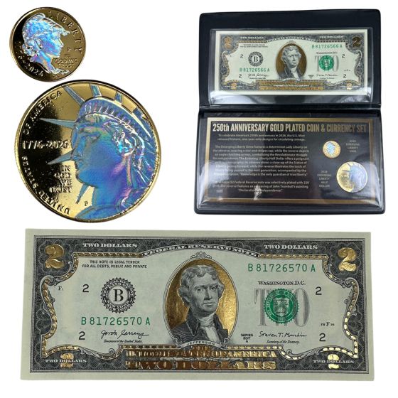 USA 250TH GOLD PLATED COIN & CURRENCY SET | US Coins | Csnmint.com