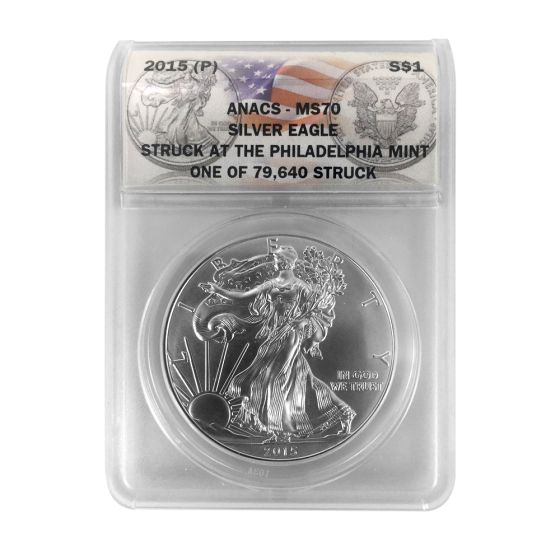 2015 Philadelphia Mint Silver Eagle - ANACS MS70 | US Coins