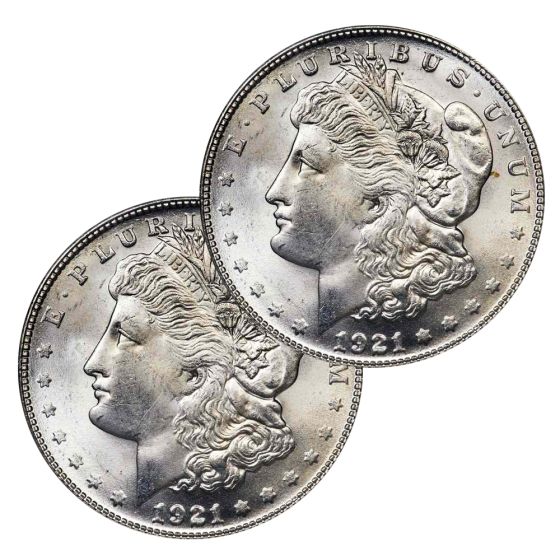 1921 Morgan Silver Dollars x2 | US Coins | Csnmint.com