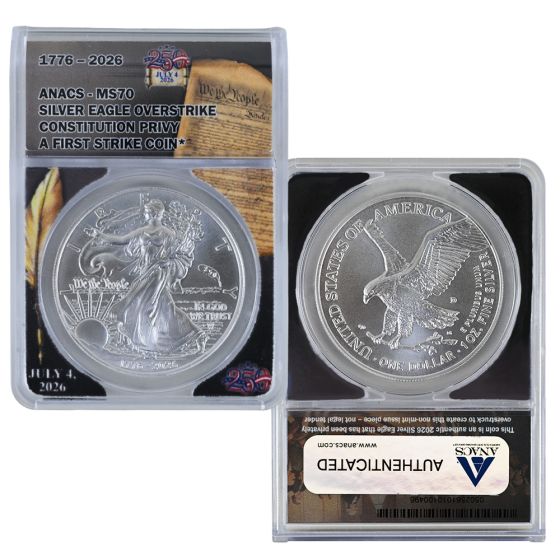 1776-2026 Silver Eagle Overstrike Constitution Privy – MS70 | US