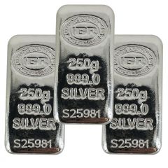 250 Gram Pure Silver Bar x3