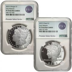 2023 Peace & Morgan Silver Dollar Set PF70 - NGC